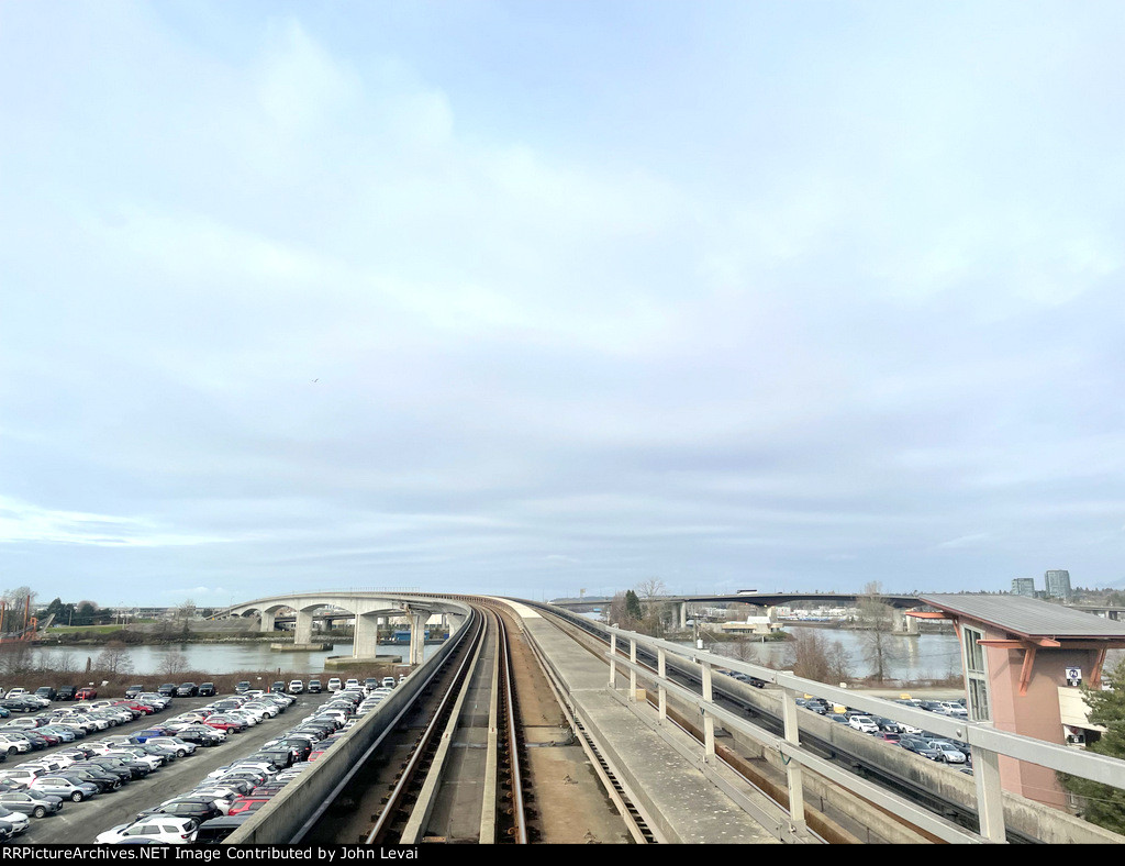 View out of the rear of the Airport route-crossing a bridge between Templeton and Bridgeport Station